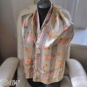 Oscar | Oscar De La Renta pale gold floral silk scarf